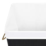 Bamboo Laundry Basket with Single Section Black - Close-Up Angle