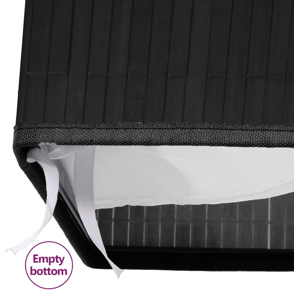 Bamboo Laundry Basket with Single Section Black 83 L