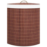 Bamboo Corner Laundry Basket Brown 60 L - Side View