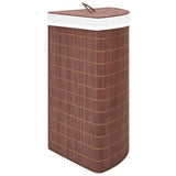 Bamboo Corner Laundry Basket Brown 60 L - 45-Degree Angle