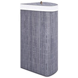 Bamboo Corner Laundry Basket Grey 60 L - 45-Degree Angle