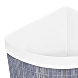 Bamboo Corner Laundry Basket Grey 60 L - Rear View