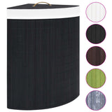 Bamboo Corner Laundry Basket Black 60 L - Front View