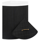 Bamboo Corner Laundry Basket Black 60 L - Side View