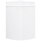 Bamboo Corner Laundry Basket White 60 L - Side View