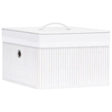 Bamboo Storage Boxes 4 pcs White - Front View