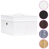 Bamboo Storage Boxes 4 pcs White - Side View