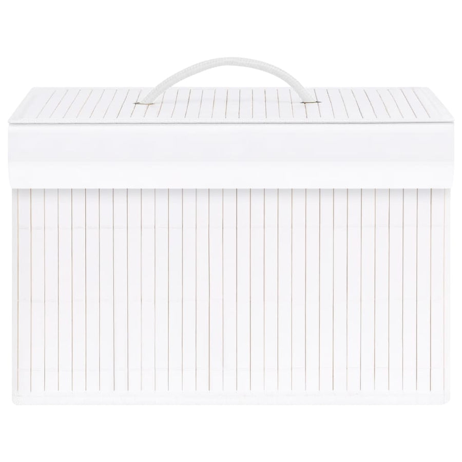 Bamboo Storage Boxes 4 pcs White