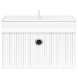 Bamboo Storage Boxes 4 pcs White - Rear View