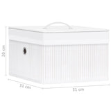 Bamboo Storage Boxes 4 pcs White - Extra Image