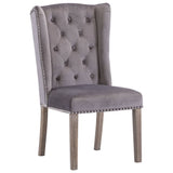 Dining Chair Grey Velvet - Front View
