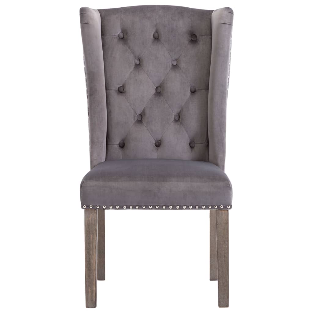 Dining Chair Grey Velvet