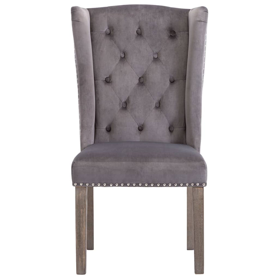 Dining Chair Grey Velvet