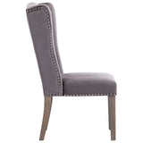 Dining Chair Grey Velvet - Top-Down View