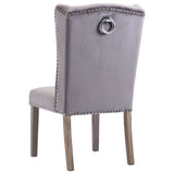 Dining Chair Grey Velvet - 45-Degree Angle