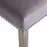 Dining Chair Grey Velvet - Close-Up Angle