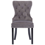 Dining Chairs 2 pcs Grey Velvet