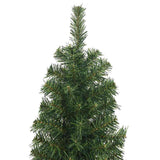 Slim Artificial Christmas Tree with Stand Green 210 cm PVC - Top-Down View
