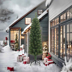 Slim Artificial Christmas Tree with Stand Green 240 cm PVC