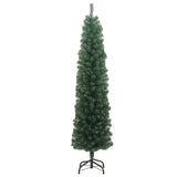 Slim Artificial Christmas Tree with Stand Green 240 cm PVC - Side View