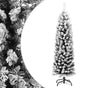 Slim Artificial Christmas Tree with Flocked Snow Green 150 cm