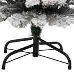 Slim Artificial Christmas Tree with Flocked Snow Green 150 cm