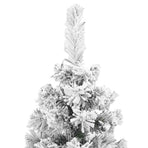 Slim Artificial Christmas Tree with Flocked Snow Green 240 cm