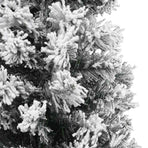 Slim Artificial Christmas Tree with Flocked Snow Green 240 cm