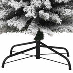 Slim Artificial Christmas Tree with Flocked Snow Green 240 cm