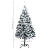 Artificial Christmas Tree with Flocked Snow Green 180 cm PVC - Rear View