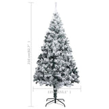Artificial Christmas Tree with Flocked Snow Green 210 cm PVC