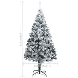 Artificial Christmas Tree with Flocked Snow Green 210 cm PVC - Rear View
