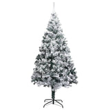 Artificial Christmas Tree with Flocked Snow Green 240 cm PVC - Front View