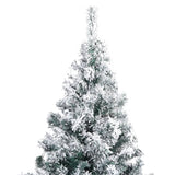 Artificial Christmas Tree with Flocked Snow Green 240 cm PVC - Side View
