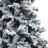 Artificial Christmas Tree with Flocked Snow Green 240 cm PVC - Top-Down View