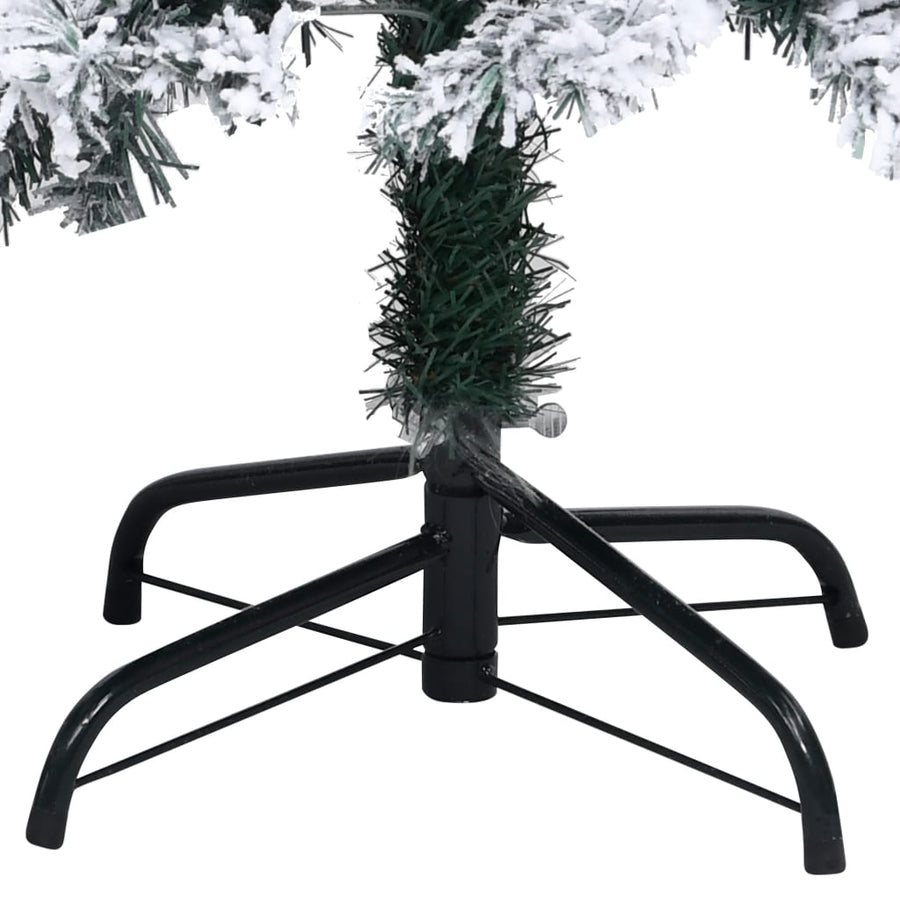 Artificial Christmas Tree with Flocked Snow Green 240 cm PVC