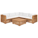6 Piece Garden Lounge Set with Cushions Solid Teak Wood