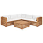 6 Piece Garden Lounge Set with Cushions Solid Teak Wood
