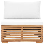 6 Piece Garden Lounge Set with Cushions Solid Teak Wood