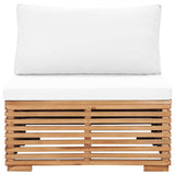 6 Piece Garden Lounge Set with Cushions Solid Teak Wood - 45-Degree Angle