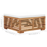 6 Piece Garden Lounge Set with Cushions Solid Teak Wood - Low Angle