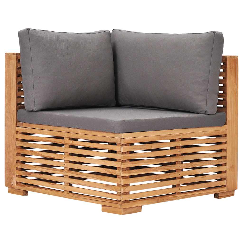 4 Piece Garden Lounge Set with Cushions Solid Teak Wood