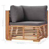 5 Piece Garden Lounge Set with Cushions Solid Teak Wood