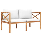 4 Piece Garden Lounge Set with Cushions Solid Teak Wood - 45-Degree Angle