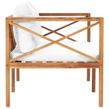 4 Piece Garden Lounge Set with Cushions Solid Teak Wood - Rear View