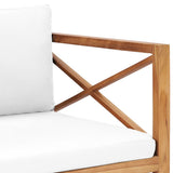4 Piece Garden Lounge Set with Cushions Solid Teak Wood - Low Angle