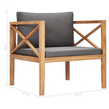 4 Piece Garden Lounge Set with Cushions Solid Wood Teak - Extra Image