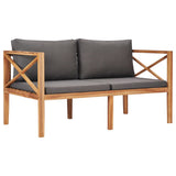 4 Piece Garden Lounge Set with Cushions Solid Wood Teak - 45-Degree Angle