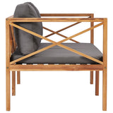 4 Piece Garden Lounge Set with Cushions Solid Wood Teak - Rear View