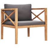 4 Piece Garden Lounge Set with Cushions Solid Wood Teak